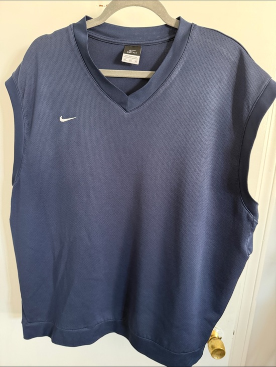 Nike Other - Nike Sleeveless V-Neck Golf Pullover in Navy Blue with White Swoosh